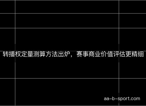 转播权定量测算方法出炉，赛事商业价值评估更精细